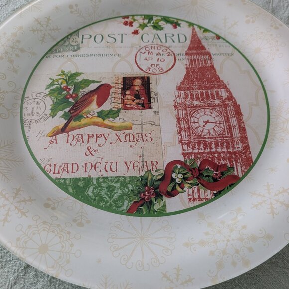 PFALTZGRAFF Holiday Travels 14.5" Platter w/ BOX Vintage Postcard London - Picture 2 of 6